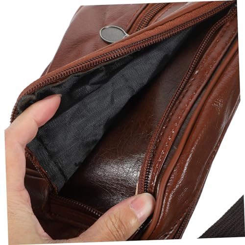MOKKHNB Bauchtasche Herren Verstellbar mit Reißverschluss Leichte Umhängetasche für Sport Reisen Freizeit Khaki von MOKKHNB