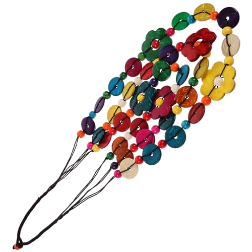 MOKKHNB Böhmische Halskette Kokosnuss Mehrschichtiges Farbenfrohes Schmuckstück für Damen für Partys Freizeit für Familie und Freunde von MOKKHNB