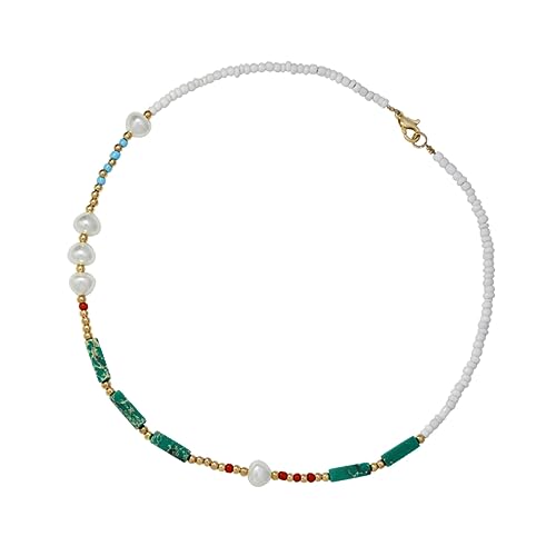 MOKKHNB Perlenkette Damen Halskette Bunte Boho Stil Mädchen Schmuck Kette Elegant Und Exquisit Für Tägliche Dekoration Und Themenfeiern von MOKKHNB