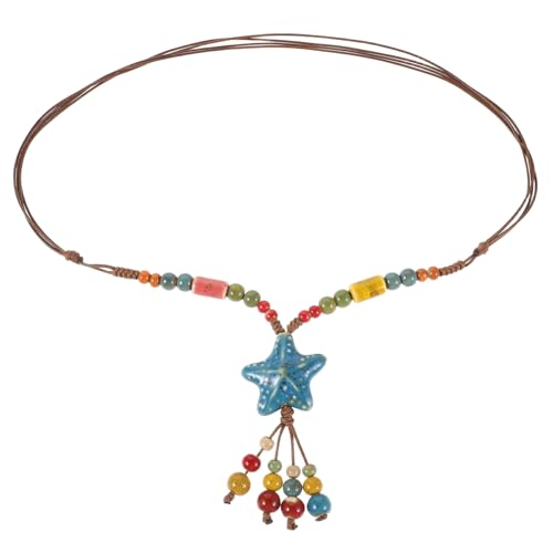 MOKKHNB Boho-Halskette: Keramikperlen Mit Sternanhänger Lange Y-Halskette Hippie-Vintage-Stil Chinesischer Sommer-Ethno-Statement-Schmuck Für Frauen Mädchen Strand Reisen MOKKHNB Boho-Halskette: Keramikperlen Mit Sternanhänger Lange Y-Halskette Hippie-Vintage-Stil Chinesischer Sommer-Ethno-Statement-Schmuck Für Frauen Mädchen Strand Reisen von MOKKHNB