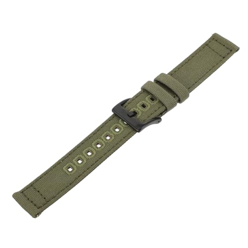 MOKKHNB Canvas Uhrenarmband Schnellverschluss Verstellbares Kratzfestes Herren Damen Armband für Smartwatch Modisches Komfortables Textilband in Militärgrün mit Schwarzer Schließe von MOKKHNB
