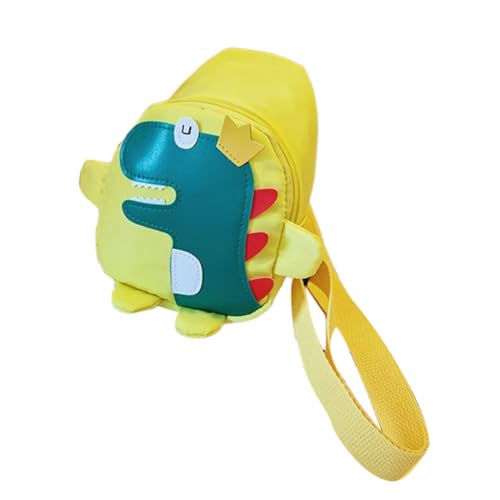 MOKKHNB Crossbody Tasche Dinosaurier Gelb Verstellbarer Schultergurt Cartoon Umhängetasche Modisch Praktisch für Jungen Mädchen Freizeit von MOKKHNB