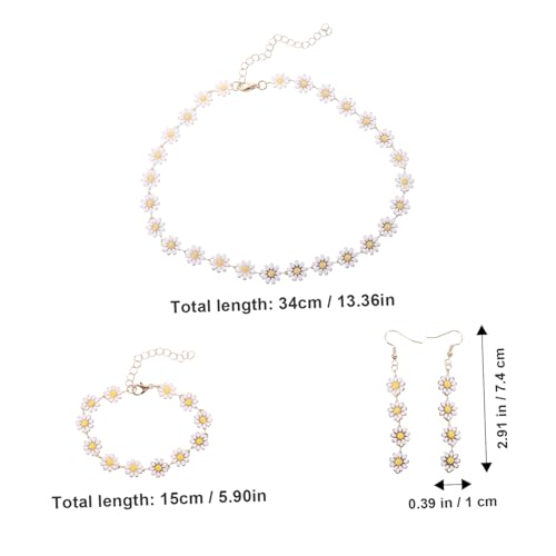 MOKKHNB Damen Schmuckset Blumen Design Leichtes Legierung Halskette Ohrstecker Armband Hautfreundlich Langlebig Modisch für Alltag und Feier für Frauen von MOKKHNB