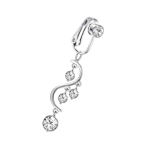 MOKKHNB Dangle Bauchnabelring Mit Strasssteinen Edelstahl Nabelpiercing Für Frauen Modischer Körper Schmuck Als Zu Besonderen Anlässen von MOKKHNB