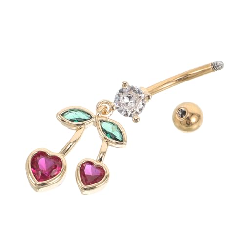 MOKKHNB Edelstahl Bauchnabelring mit Herz Design Kleines Bauchnabelpiercing Damen Schmuck Modischer Nabelring Hautfreundlich und Komfortabel Vielseitiges Accessoire für Frauen von MOKKHNB