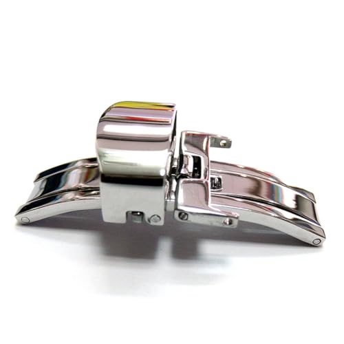 MOKKHNB Edelstahl Uhrverschluss Push Button Faltschließe für Uhrenarmband Langlebig Passend Zubehör von MOKKHNB