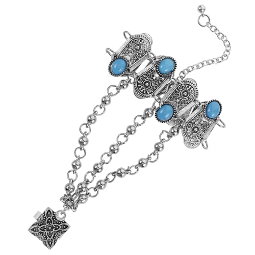 MOKKHNB Edelstein Armband Ring Türkis Vintage Boho Handschmuck mit Integriertem Design Trendige Frauenaccessoires für Jede Gelegenheit Perfektes Partygeschenk für Damen MOKKHNB Edelstein Armband Ring Türkis Vintage Boho Handschmuck mit Integriertem Design Trendige Frauenaccessoires für Jede Gelegenheit Perfektes Partygeschenk für Damen von MOKKHNB