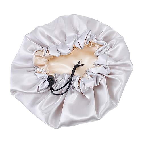 MOKKHNB Schlafhaube Für Junge Mädchen Aus Glattem Satin Einfacher Badehut Elastischer Junge Mädchen-duschhut Haarpflegekappen Für Tägliche von MOKKHNB