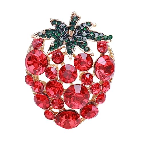 MOKKHNB Erdbeer Brosche für Damen Kreative Anstecknadel für Kleidung Schals Hüte Eleganter Modeschmuck für Besondere Anlässe Langlebig Sicher von MOKKHNB