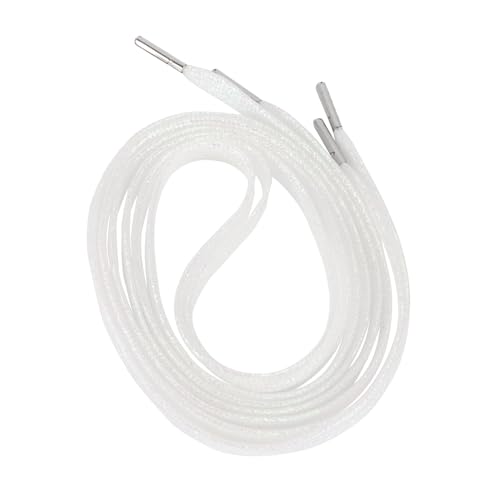 MOKKHNB Flache Weiße Schnürsenkel mit Metallspitzen Langlebige Schuhbänder für Sportschuhe Sneaker und Freizeitschuhe Widerstandsfähig und Modisch für Herren und Damen von MOKKHNB