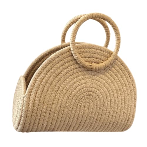 MOKKHNB Gewebte Baumwollseil Handtasche für Damen Große Kapazität Boho Strandtasche für Einkäufe Partys Strandbesuche Langlebig Robust Stylisches Design von MOKKHNB