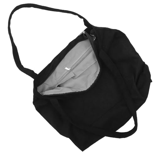 MOKKHNB Große Wasserabweisende Cord Canvas Schultertasche Damen Geräumige Tote Bag mit Komfortablem Tragegriff für Shopping Reisen Freizeit Vielseitige Umhängetasche in Schwarz von MOKKHNB