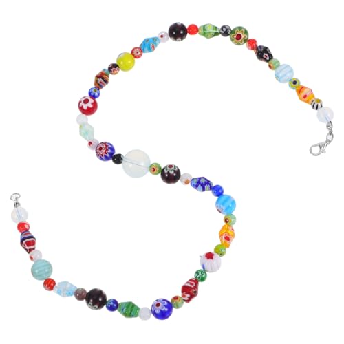 MOKKHNB Handgemachte Glasperlen Halskette Opalschmuck für Frauen DIY Glaskette Einzigartige Geschenkidee für Besondere Anlässe von MOKKHNB