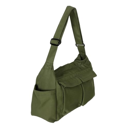 MOKKHNB Herren Messenger Bag Robustem Canvas Wasserdichte Umhängetasche für Schule Freizeit Große Kapazität Verstellbarer Crossbody Gurt Stilvolles Design Grün MOKKHNB Herren Messenger Bag Robustem Canvas Wasserdichte Umhängetasche für Schule Freizeit Große Kapazität Verstellbarer Crossbody Gurt Stilvolles Design Grün von MOKKHNB