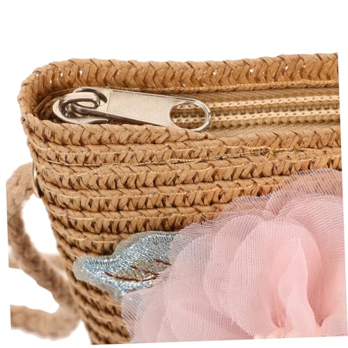 MOKKHNB Gewebte Stroh-umhängetasche Für Kleine Mädchen Strandtasche Im Sommerlichen Design Praktische Tasche Für Ausflüge Und Alltag Mit Ausreichend Fassungsvermögen Für Handy Und Schlüsse von MOKKHNB