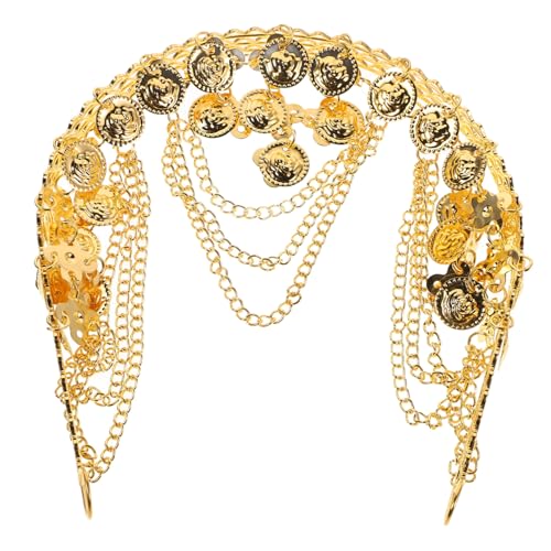 MOKKHNB Kulturelles Haarschmuck Accessoire mit Ethno Design Multilayer Ketten Haarband für Frauen Glänzendes Legierungsmaterial für Tanzaufführungen und Alltagsmode von MOKKHNB