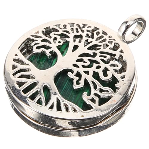 MOKKHNB Lebensbaum Anhänger Legierung Aushöhlung Selbstgemacht Schmuckherstellung Vielseitiges Accessoire für Frauen Eleganter Stein Charm von MOKKHNB