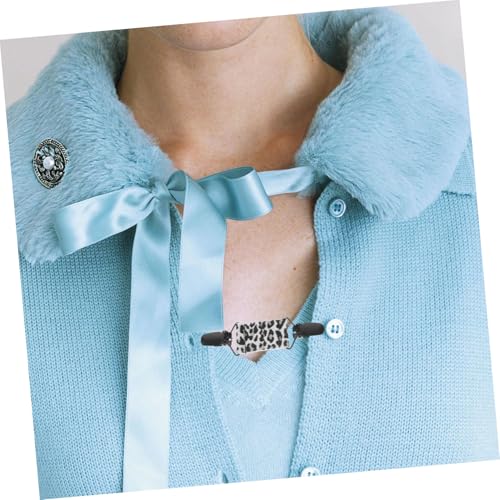 MOKKHNB Leopardmuster Schalclip Damen Elastischer Sicherer Schalhalter für Cardigans und Kleider Vielseitiger Langlebiger Modeclip für Schals Tücher und Strickjacken Weißer von MOKKHNB