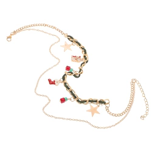 MOKKHNB Mehrlagige Weihnachts halskette Damen mit Festlichem Anhänger Modisches Layering design zu Weihnachten Stilvolle Halskette für Feiertage und Partys von MOKKHNB