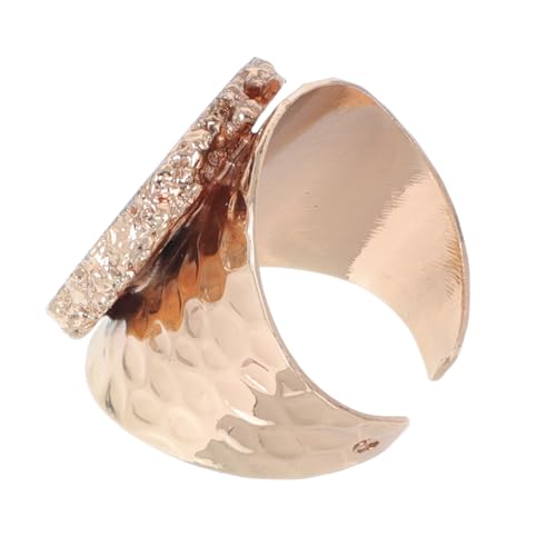 MOKKHNB Natürlicher Goldplattierter Fingerring Unregelmäßiger Rohkristall Damen Schmuck Elegant Vielseitig Für Alltag Und von MOKKHNB