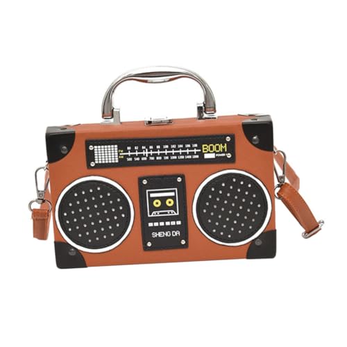 MOKKHNB PU Damen Schultertasche Radioform Modisch Langlebig Mittelgroß Freizeit Umhängetasche Braun für Alltag und Ausgehen von MOKKHNB