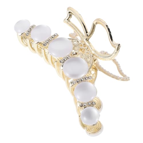 MOKKHNB Haarklammer Schmetterling Für Damen Und Perlen-ornament Schickes Haar-accessoire Fester Sitz Edler Look von MOKKHNB