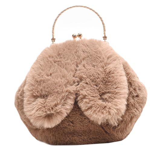 MOKKHNB Plüsch Umhängetasche Damen mit Kaninchenohren Crossbody Chain Bag Leichte Schultertasche Kompakte Vielseitig als Handtasche Geeignet für Alltag und von MOKKHNB