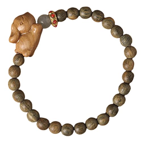 MOKKHNB Sandelholz Perlenarmband für Damen und Herren Kaninchen Design Unisex Partner Armband Grünes Sandelholz zu Besonderen Anlässen von MOKKHNB