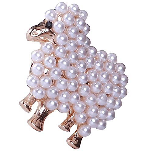 MOKKHNB Schafbrosche mit Perlen Vintage Tier Brosche für Damen Dekorative Stecknadel für Kleidung Elegantes Accessoire für Partys und Alltag Leicht Anbringbar und Abnehmbar von MOKKHNB