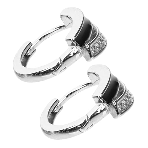 MOKKHNB Schwarze Creolen Ohrhänger mit Funkelnder Dekoration Modische Damen Ohrringe Leichter Ohrschmuck für Alltag Weihnachten Valentinstag Stilvolle Accessoires für Frauen von MOKKHNB