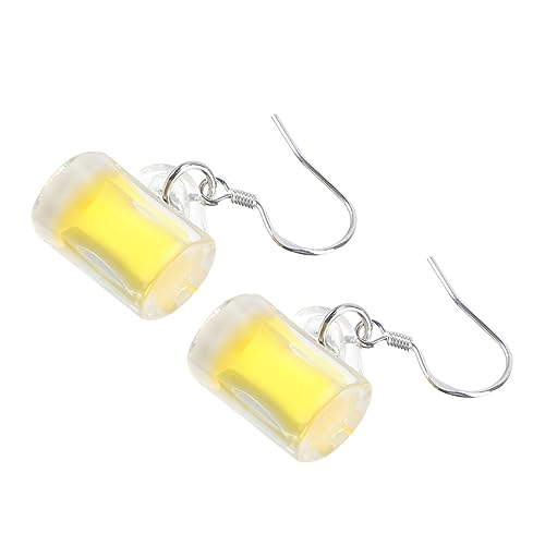 MOKKHNB Silber Bierglas Ohrringe Damen Kreative Beer Mug Ohrstecker Modischer Ohrschmuck von MOKKHNB