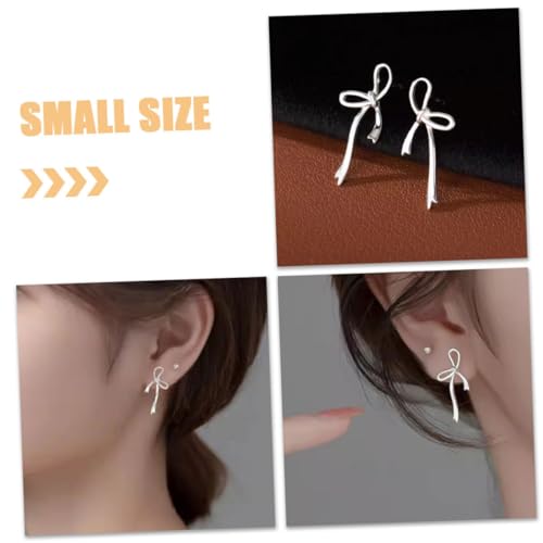 MOKKHNB Sterling Silber Ohrstecker Schleifen Design Langlebig Damen Schmuck Bow Earrings Eleganter Schmuck für Frauen Freundin Alltag und Besondere Anlässe von MOKKHNB