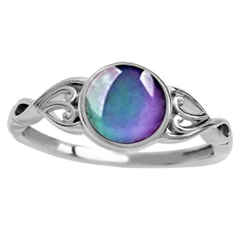 MOKKHNB Stimmungsring Damen Herren Farbwechselring Thermochrom Kreativer Temperatursensitiver Schmuck Halloween Christmas Geburtstag von MOKKHNB
