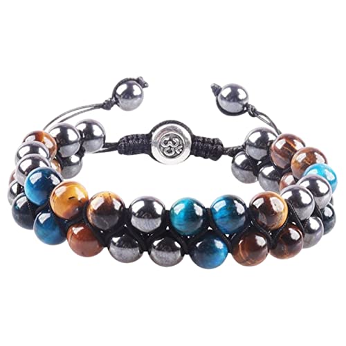 MOKKHNB Tigerauge Steinarmband für Frauen Verstellbares Yoga Armband Natürlichem Tigerauge Elegantes Handgelenkschmuckstück für Besondere Anlässe für Meditation und Yoga von MOKKHNB
