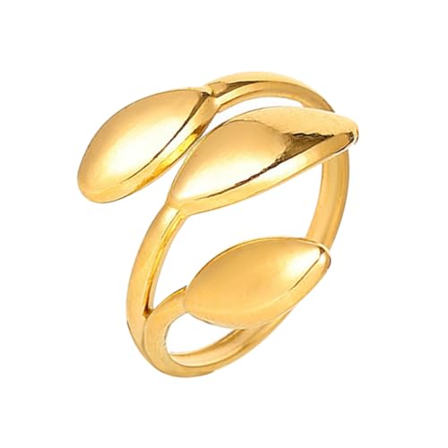 MOKKHNB Verstellbarer Offener Statement ring Damen Design Eleganter Finger Schmuck Verstellbar Komfortabel für Alltag Party Hochzeit Cocktail von MOKKHNB