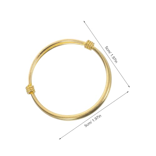 MOKKHNB Verstellbares Kupferarmband Schmuck Push Pull Offener Armreif Goldfarben Einstellbar Modeaccessoire für Jungen und Mädchen von MOKKHNB