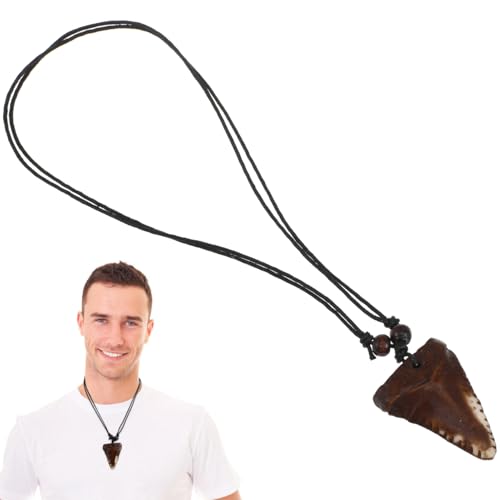 MOKKHNB Vintage Shark Tooth Halskette Für Herren Handgefertigte Männerkette Aus Strapazierfähigem Material Leicht Originaltribal-stil Als Geschenk Für Freunde Und Familie von MOKKHNB