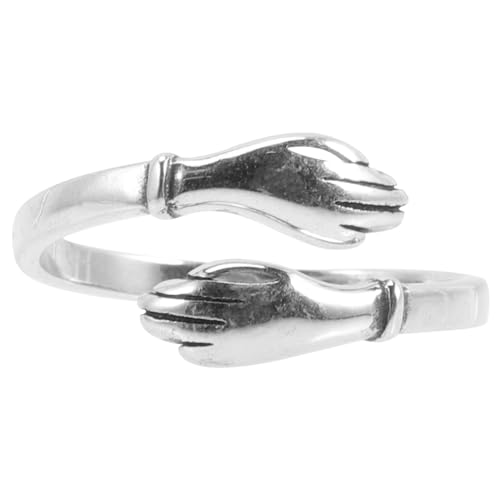 MOKKHNB Vintage Umarmungsring Für Damen Aus Silber Verstellbarer Offener Ring Modeschmuck Passend Für Verschiedene Anlässe Wie Geburtstag Und Muttertag Handgefertigt Mit Schöner Textur von MOKKHNB