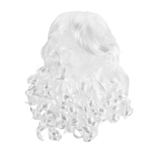 MOKKHNB Perücke Für Alte Männer Weihnachtsperücke Party-accessoire Lang Lockig Für Cosplay Halloween Weihnachten Senioren Realistisch von MOKKHNB