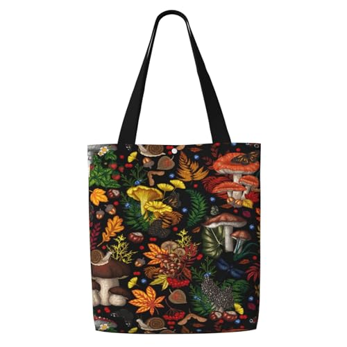 MOLAIGIN Canvas-Tragetasche, ästhetisch, für Damen, wiederverwendbare Tragetasche, Schultertaschen für Urlaub, Shopping, Arbeit, Lebensmittel, Pilz-Schmetterling, Einheitsgröße MOLAIGIN Canvas-Tragetasche, ästhetisch, für Damen, wiederverwendbare Tragetasche, Schultertaschen für Urlaub, Shopping, Arbeit, Lebensmittel, Pilz-Schmetterling, Einheitsgröße von MOLAIGIN