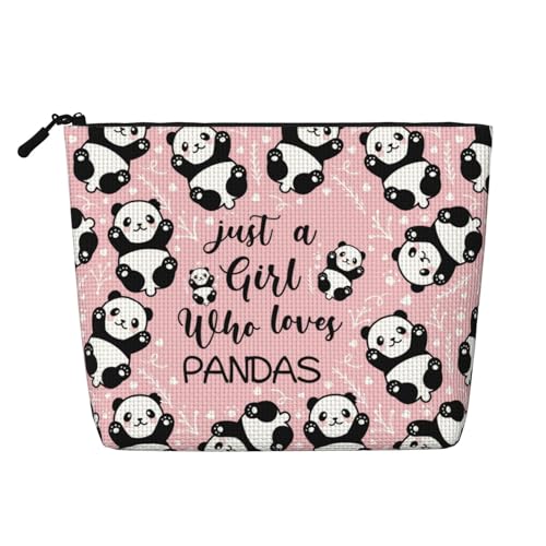 MOLAIGIN Kosmetiktasche für Damen, Reise-Make-up-Tasche, Kulturbeutel mit Reißverschluss, große Kapazität, ästhetische Etuis, Just A Girl Who Love Pandas Cute Panda, Einheitsgröße von MOLAIGIN