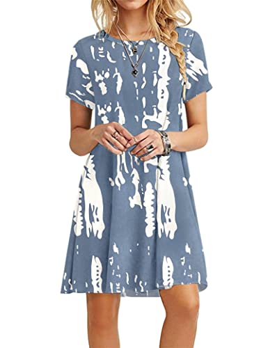 MOLERANI Sommerkleider für Damen Lässiges T-Shirt Kleid Kurzarm Damen Strandkleid (M, Tie Dye) von MOLERANI