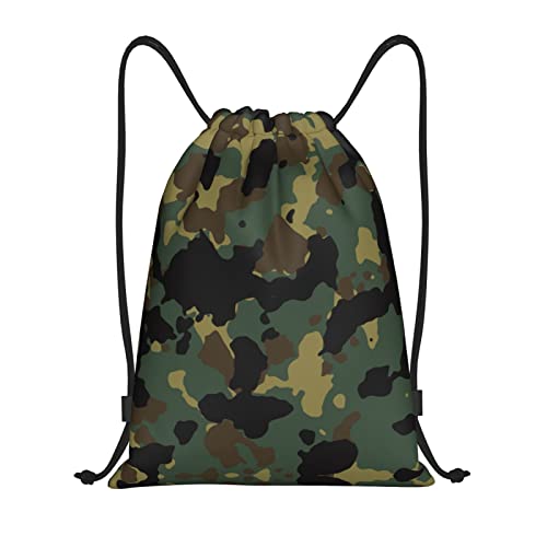 MOLIAE Beutel mit Kordelzug, Wildtier-Frettchen-Motiv, ideal für Fitnessstudio, Sport und Reisen, Camouflage-Muster, Small von MOLIAE