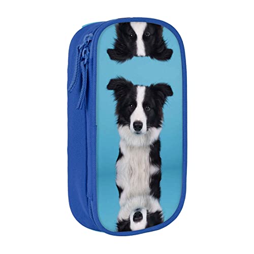 MOLIAE Border Collie bedrucktes Federmäppchen, hohe Kapazität, langlebige Federmäppchen, Organizer-Etui, für Männer und Frauen von MOLIAE