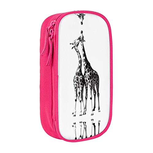 MOLIAE Federmäppchen mit afrikanischer Giraffe, bedruckt, hohe Kapazität, langlebige Federmäppchen, Organizer-Etui, für Männer und Frauen, rose, Einheitsgröße, modisch von MOLIAE