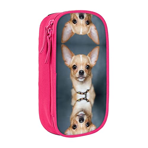 MOLIAE Federmäppchen mit niedlichem Chihuahua-Aufdruck, hohe Kapazität, langlebige Federmäppchen, Organizer-Etui, für Männer und Frauen von MOLIAE