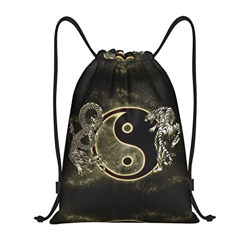 MOLIAE Happy Campers-Beutel mit Kordelzug, ideal für Fitnessstudio, Sport und Reisen, Yin Yang Dragon Tiger, Medium von MOLIAE