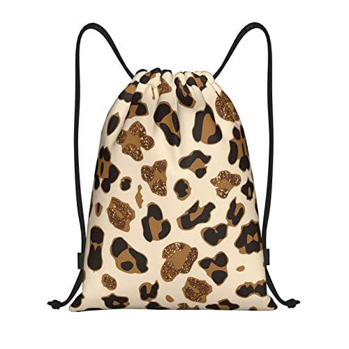 MOLIAE Westindischer Seekuh Beutel mit Kordelzug, ideal für Fitnessstudio, Sport und Reisen, Animal Leopard, Medium von MOLIAE