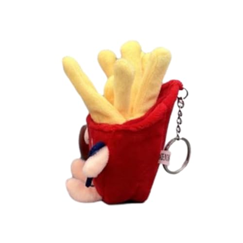 MOLKASIA Burger Plüsch Pommes Frites Schlüsselanhänger Tasche Ornament Frauen Handtasche Dekoration Schule Student Rucksack Schöner pelziger Anhänger, Pommes Frites, Wie Beschrieben von MOLKASIA