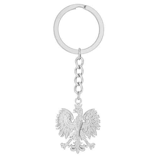 MOLKASIA Vintage Polen Anhänger Schlüsselanhänger für Männer Frauen Gold Silber Metall Tier Rucksack Schlüsselanhänger Ethnische Schlüsselanhänger Ringe, silber, 3.1*2.5cm von MOLKASIA